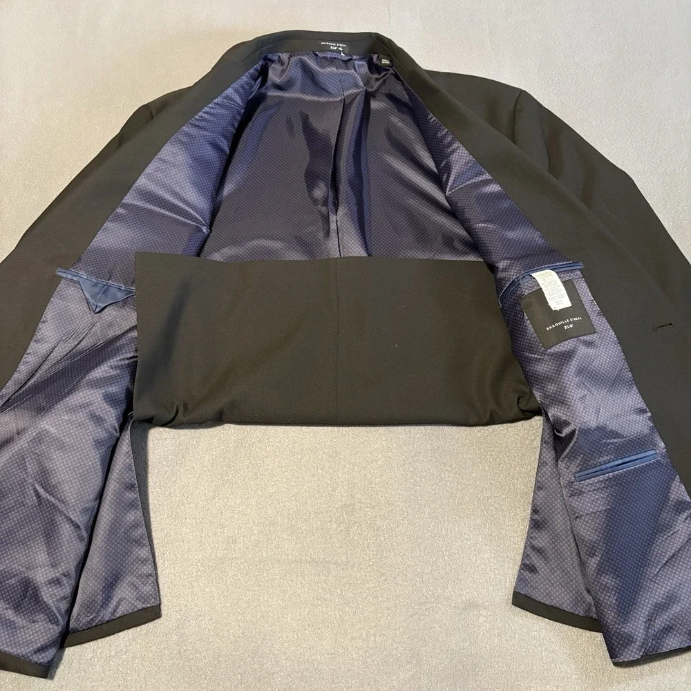 Shaquille O'Neal Blazer XLG 56R Black Solid Sport Coat Jacket Modern Travel‎ NEW
